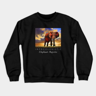 Elephant Majestic Impressionism Crewneck Sweatshirt